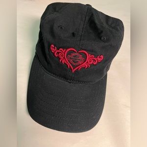 Rock Y2K Harley Davidson Red Heart Flame Black Cap Women’s 100% cotton